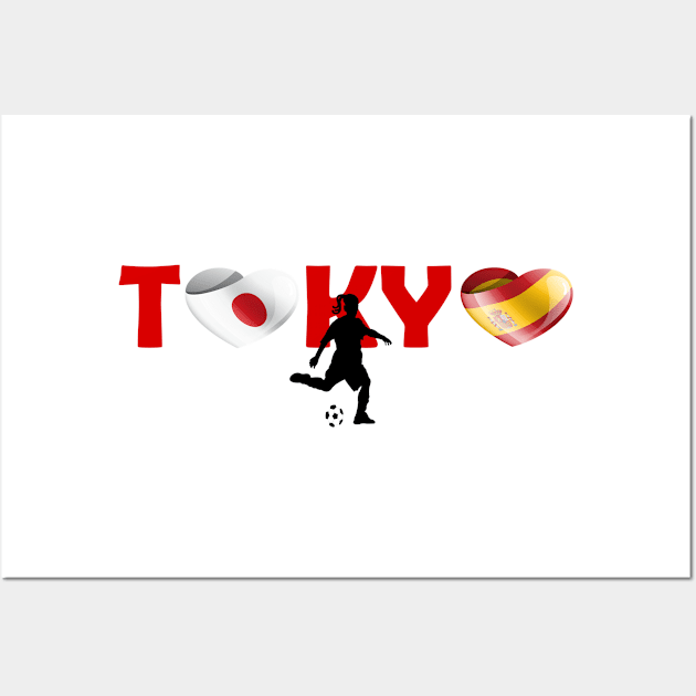 Sports games in Tokyo: Football team from Spain (ES) Wall Art by ArtDesignDE